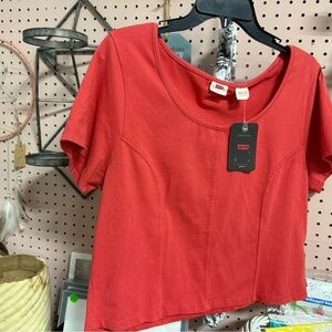 Levi's Women's Vibrant Red Short Sleeve Tee